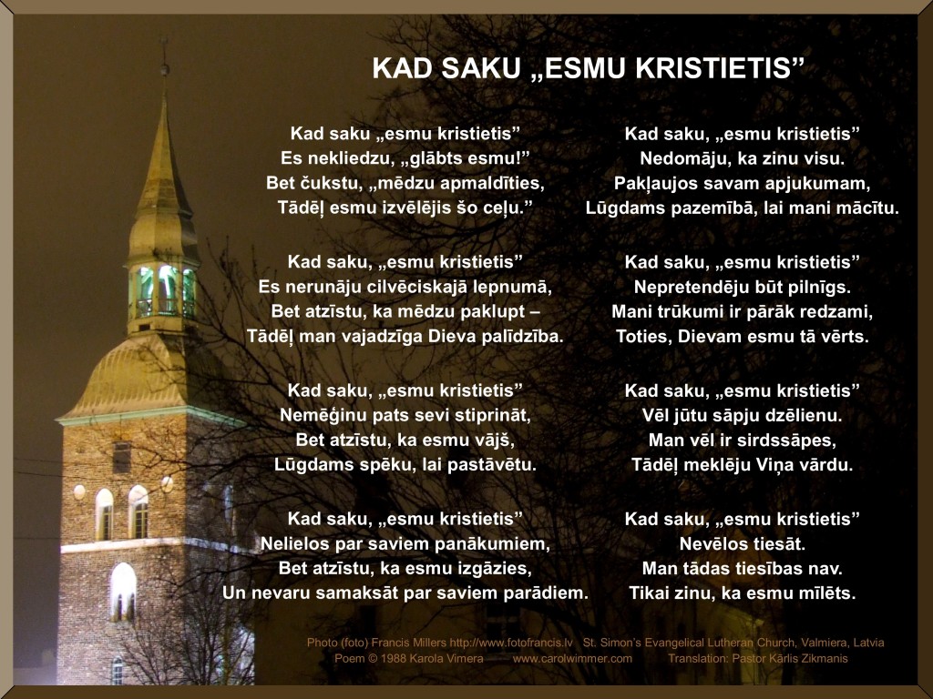 Poem in Latvian